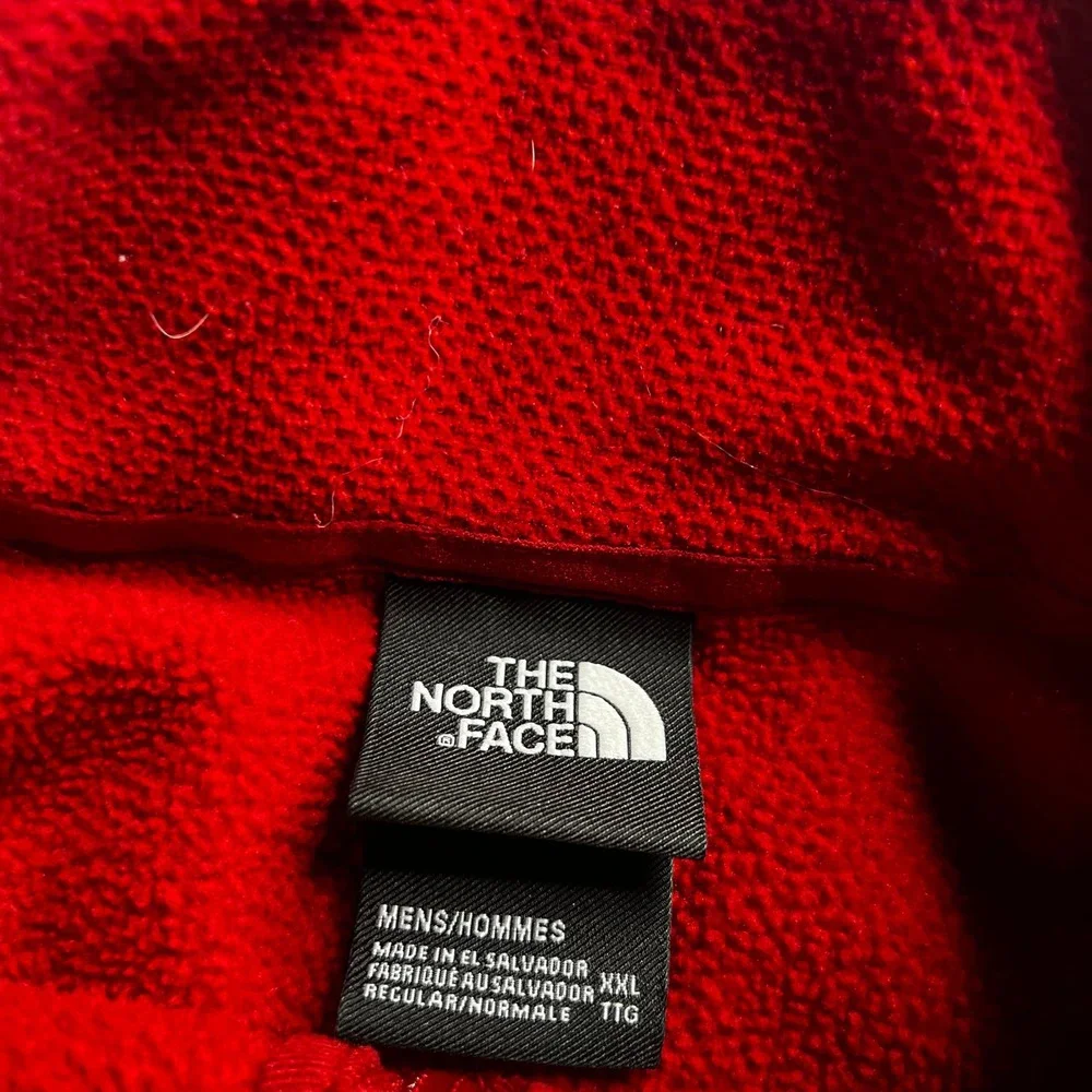 The North‎ Face Mens XXL Red Textured Fleece Quarter Zip Pullover Sweater